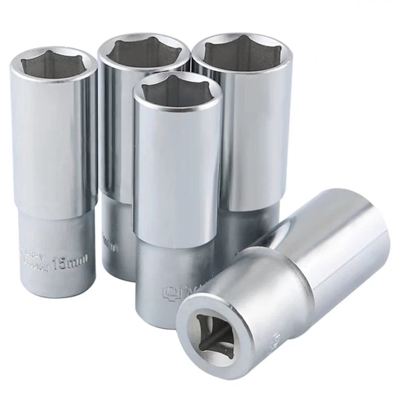 NANYU 3/8" Series White Long Hexagon Metric Ratchet Wrench Socket Sleeve Hardware Tools