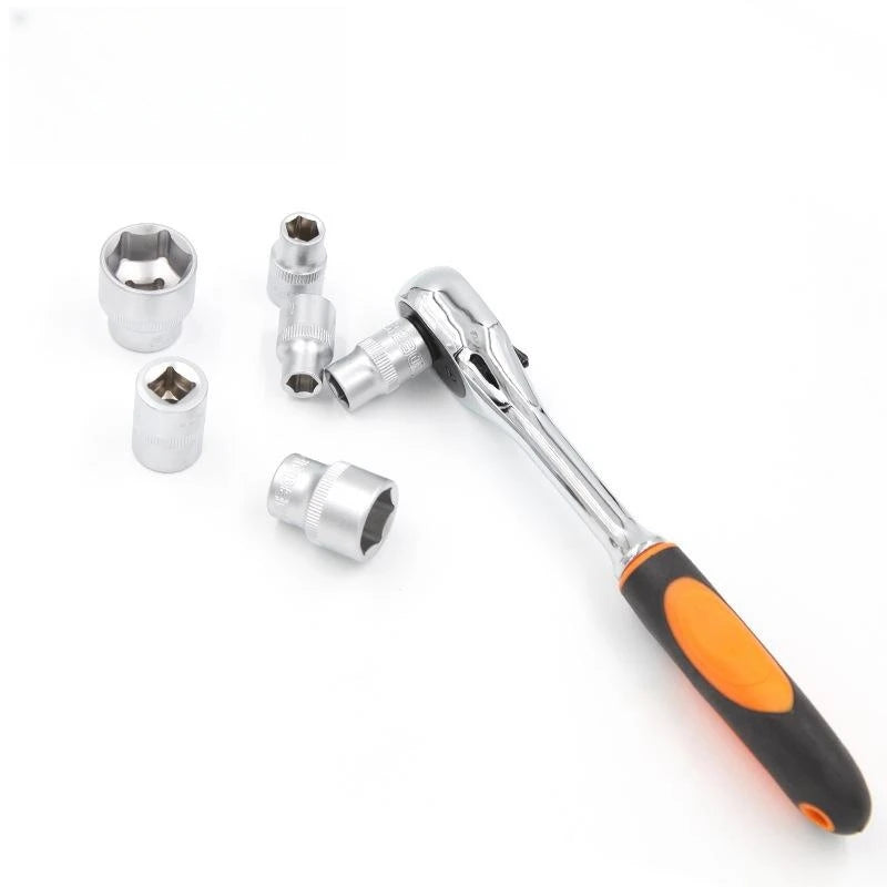 12 Piece 1/4 Inch Hardware Head Rotator Ratchet Handle Wrench Socket Set Mechanical Power Socket Tool