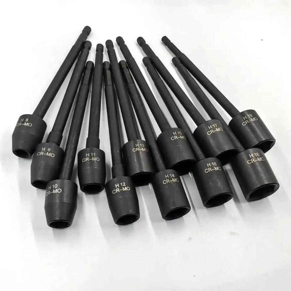 150mm CrMo Hardware Hand Tool Electric Photovoltaic Power Station Universal Hexagon Extension Socket H8-H19 Hex Impact Socket