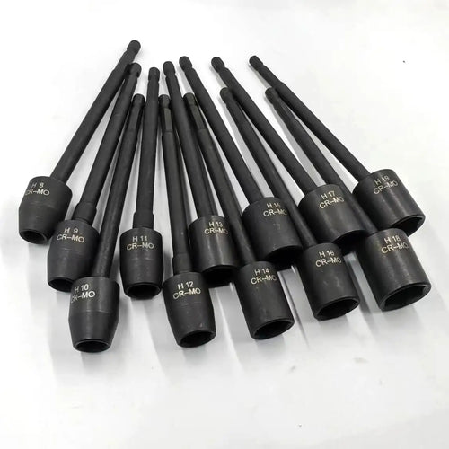 150mm CrMo Hardware Hand Tool Electric Photovoltaic Power Station Universal Hexagon Extension Socket H8-H19 Hex Impact Socket